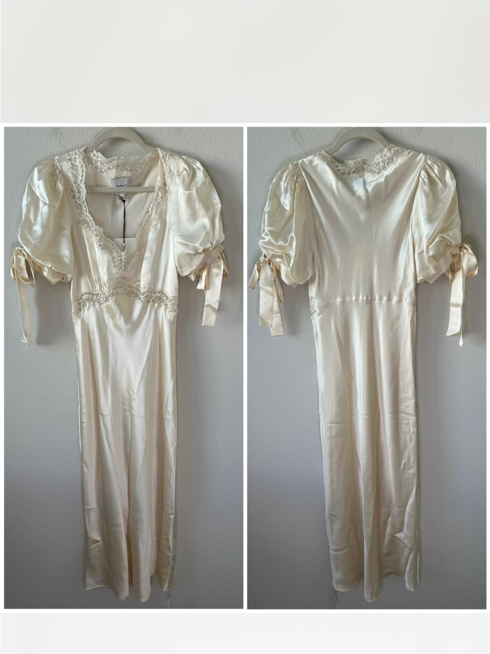 Reformation Cream Stella silk dress size 0 NWT